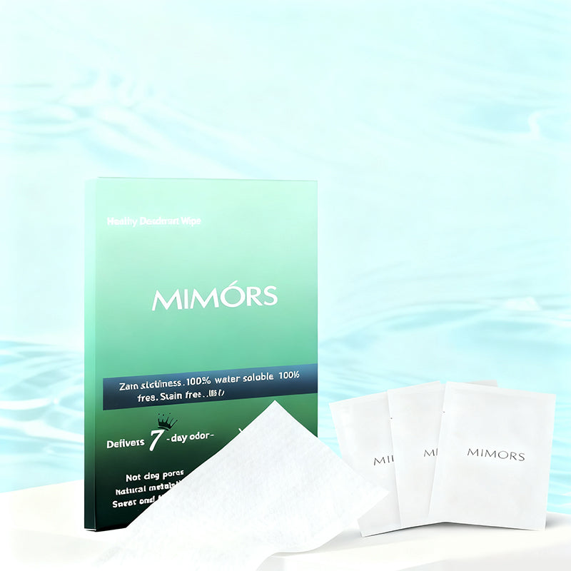 33pc MIMÓRS Antiperspirant Deodorant Wipes - Quick-Dry & Long-Lasting Freshness, Aluminum-Free & Skin-Friendly, Individual Packs for Travel Gym Office