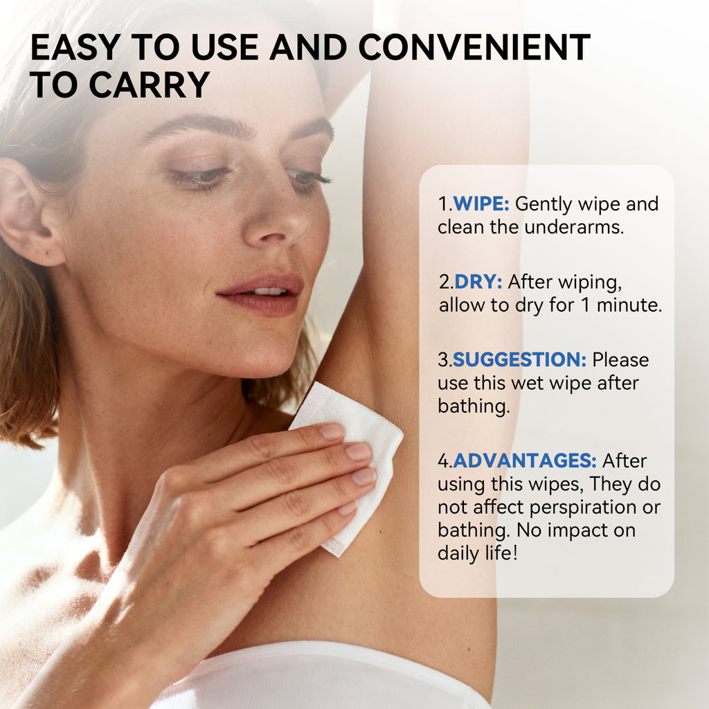 MIMORS Deodorant Body Wipes for Underarm - 7 Days Odor Control, Aluminum-Free Hypoallergenic, Individually Wrapped Unscented Wipes for Travel Gym Office